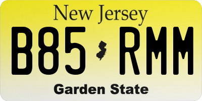 NJ license plate B85RMM