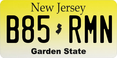 NJ license plate B85RMN