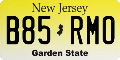 NJ license plate B85RMO