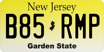 NJ license plate B85RMP
