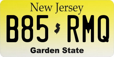 NJ license plate B85RMQ