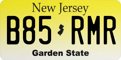 NJ license plate B85RMR