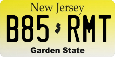 NJ license plate B85RMT