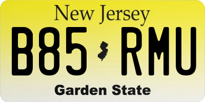 NJ license plate B85RMU