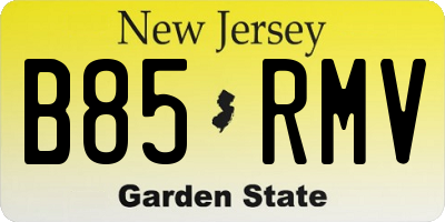 NJ license plate B85RMV