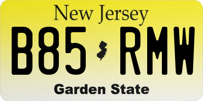 NJ license plate B85RMW