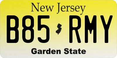 NJ license plate B85RMY