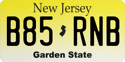 NJ license plate B85RNB