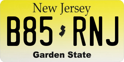 NJ license plate B85RNJ