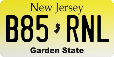 NJ license plate B85RNL