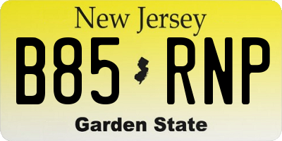 NJ license plate B85RNP