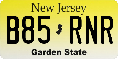 NJ license plate B85RNR