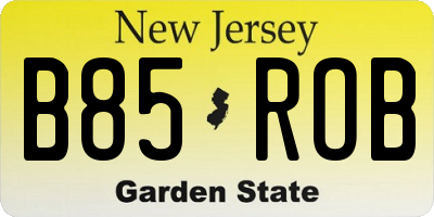 NJ license plate B85ROB