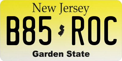 NJ license plate B85ROC