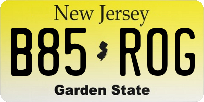 NJ license plate B85ROG