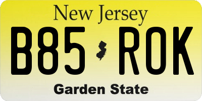 NJ license plate B85ROK