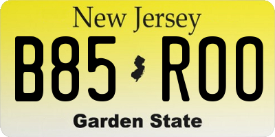 NJ license plate B85ROO