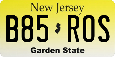 NJ license plate B85ROS