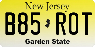 NJ license plate B85ROT