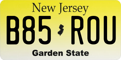 NJ license plate B85ROU