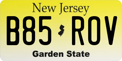 NJ license plate B85ROV