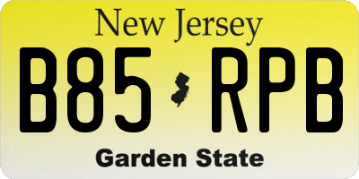 NJ license plate B85RPB
