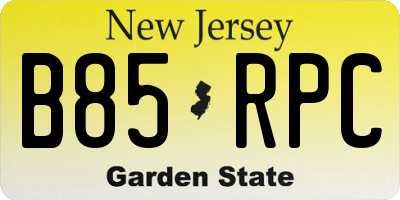 NJ license plate B85RPC