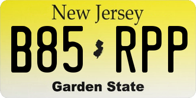 NJ license plate B85RPP