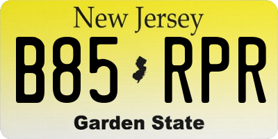 NJ license plate B85RPR