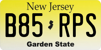 NJ license plate B85RPS