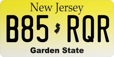 NJ license plate B85RQR