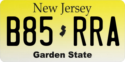 NJ license plate B85RRA