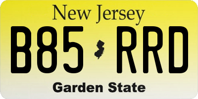 NJ license plate B85RRD