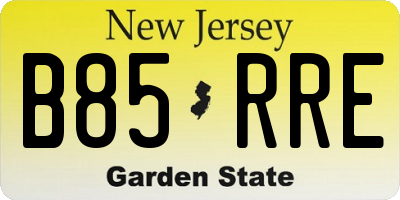 NJ license plate B85RRE