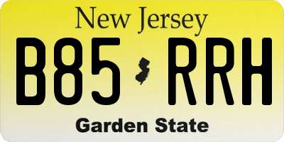 NJ license plate B85RRH