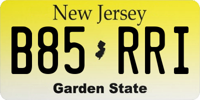 NJ license plate B85RRI
