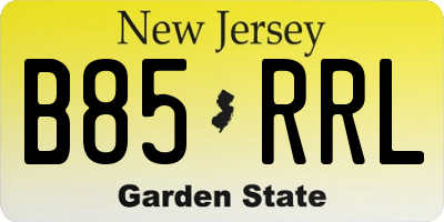 NJ license plate B85RRL