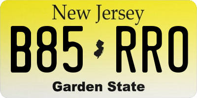 NJ license plate B85RRO
