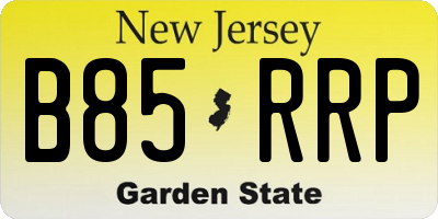 NJ license plate B85RRP