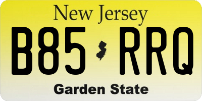 NJ license plate B85RRQ
