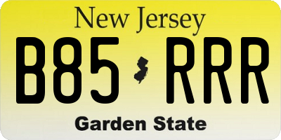 NJ license plate B85RRR