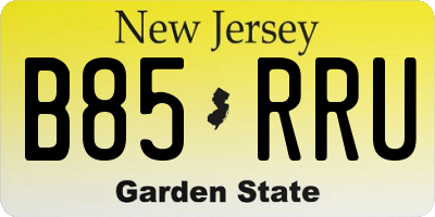 NJ license plate B85RRU
