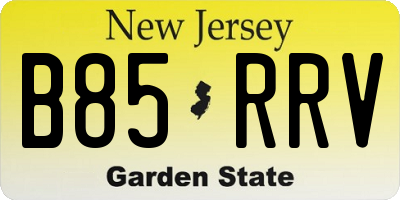 NJ license plate B85RRV