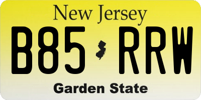 NJ license plate B85RRW