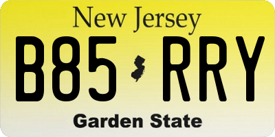 NJ license plate B85RRY