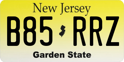 NJ license plate B85RRZ