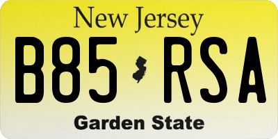 NJ license plate B85RSA