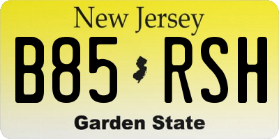 NJ license plate B85RSH