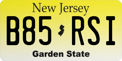 NJ license plate B85RSI