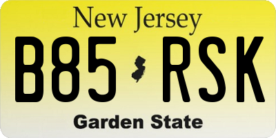 NJ license plate B85RSK